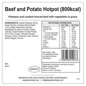 Expedition Foods Beef and Potato Hotpot (800kcal)