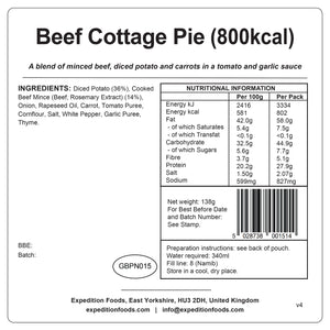 Expedition Foods Beef Cottage Pie (800kcal)