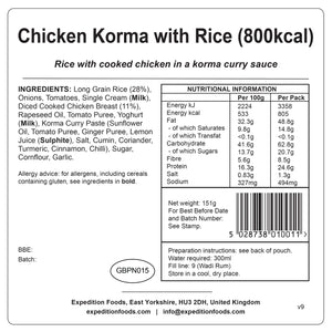 Expedition Foods Chicken Korma with Rice (800kcal)