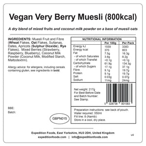 Expedition Foods Vegan Very Berry Muesli (800kcal)